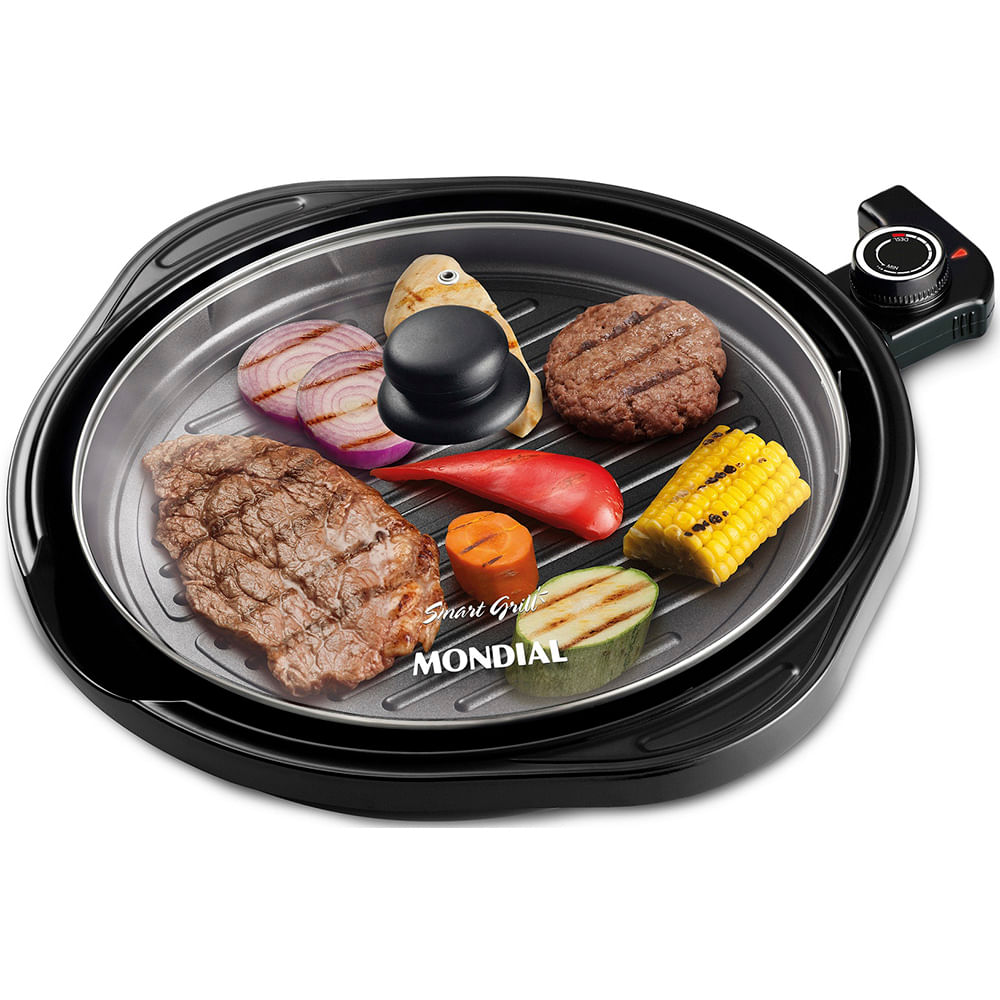 Grill Redondo Smart Grill 30cm Mondial Preto 1200W  - G-04