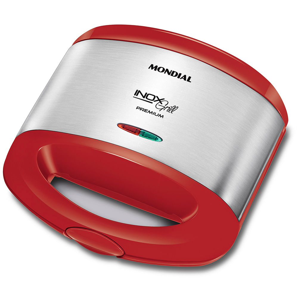 Sanduicheira Grill Premium Mondial Vermelho/Inox 800W  - S-19