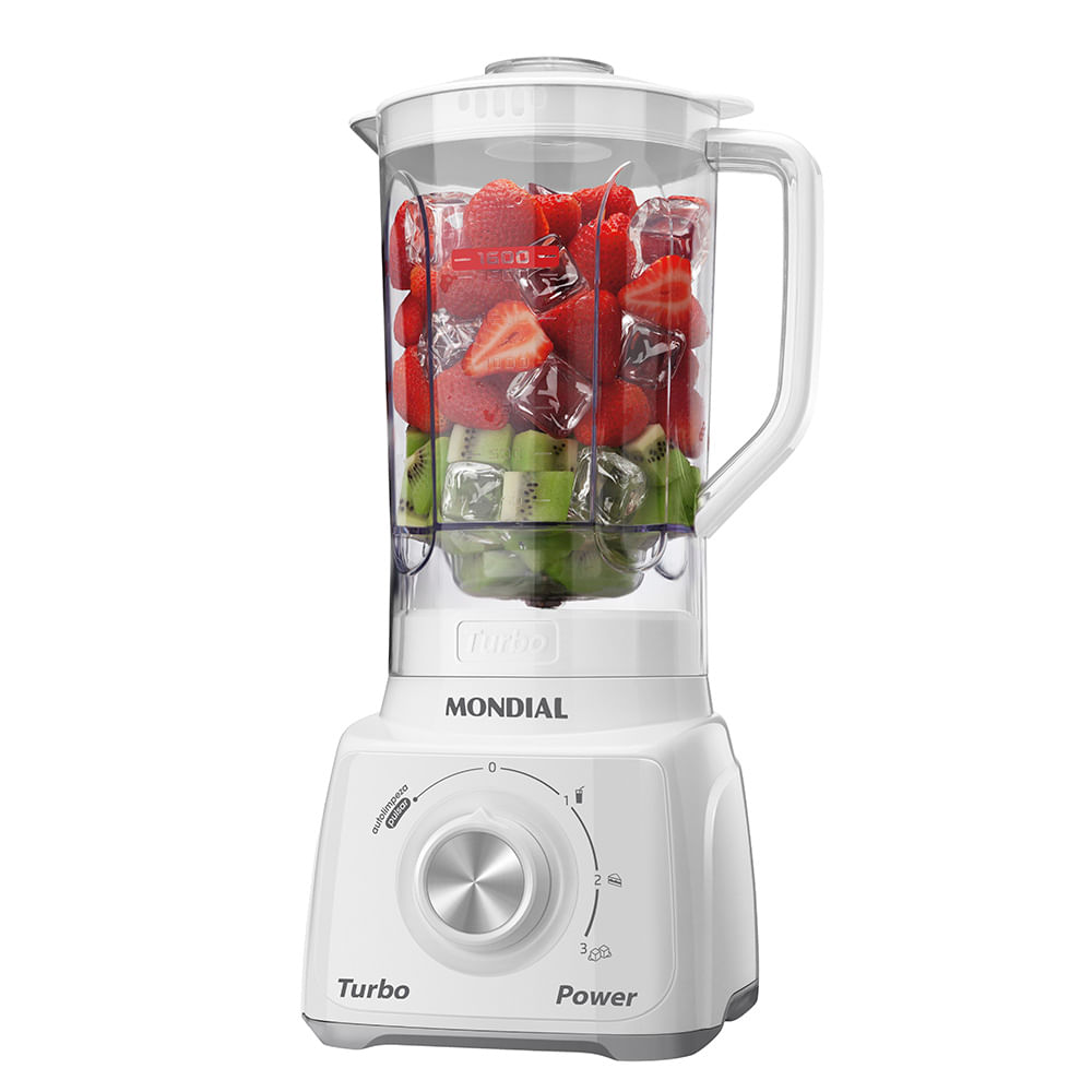 Liquidificador Turbo Power Mondial Branco/Cinza 550W  - L-99 WG