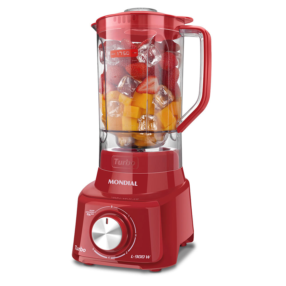 Liquidificador Turbo Mondial Vermelho 900W  - L-900 FR 2C