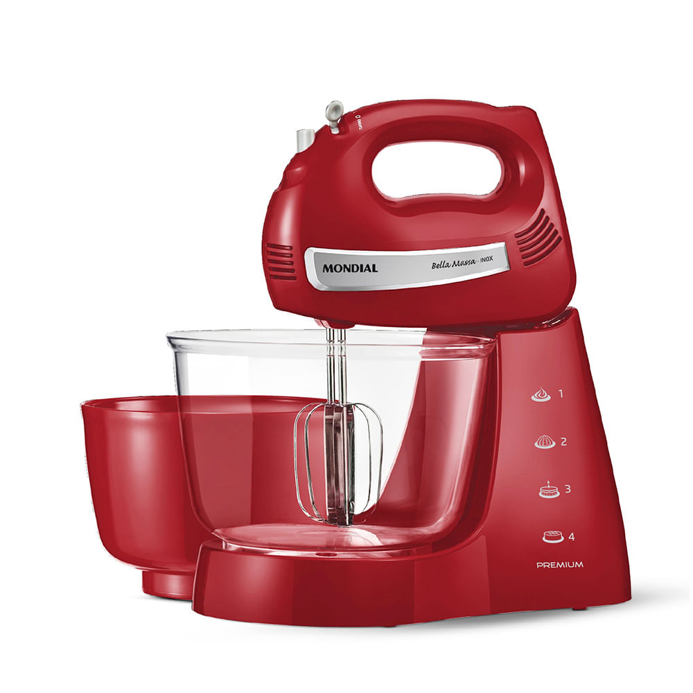 Batedeira Bella Massa Mondial Vermelho/Inox 500W  - B-29 NP