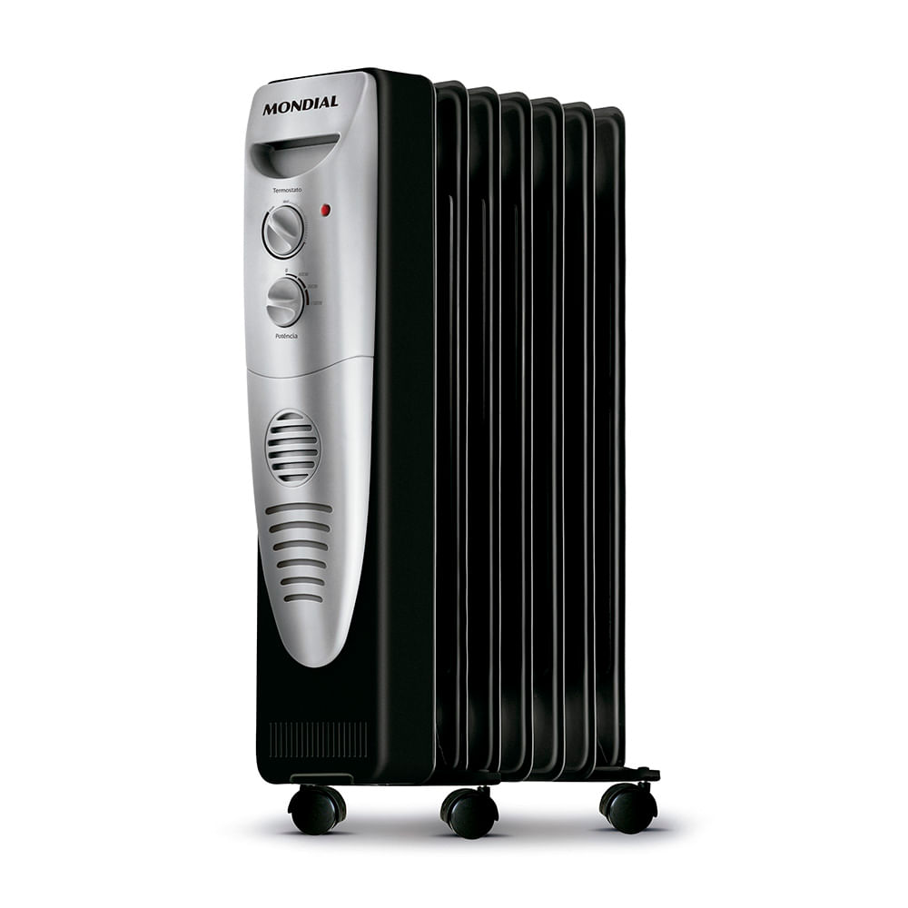 Aquecedor a Óleo Mondial Preto/Prata 1500W  - A-06