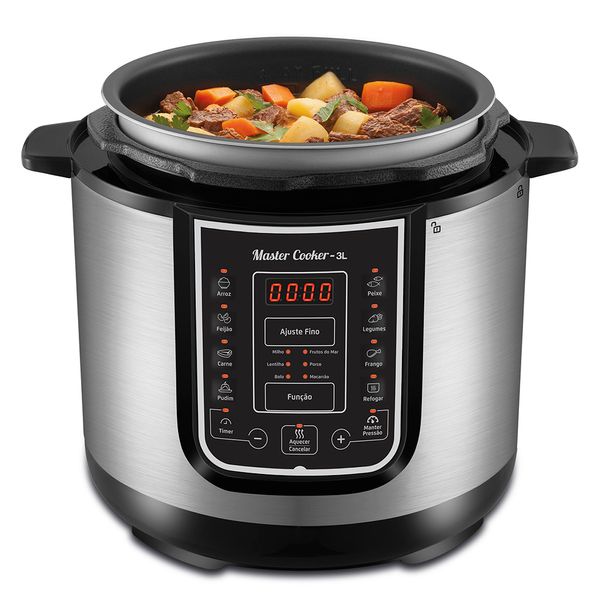 Panela De Pressão Elétrica Digital 3L Mondial Preto/Inox 700W  - PE-40 110V