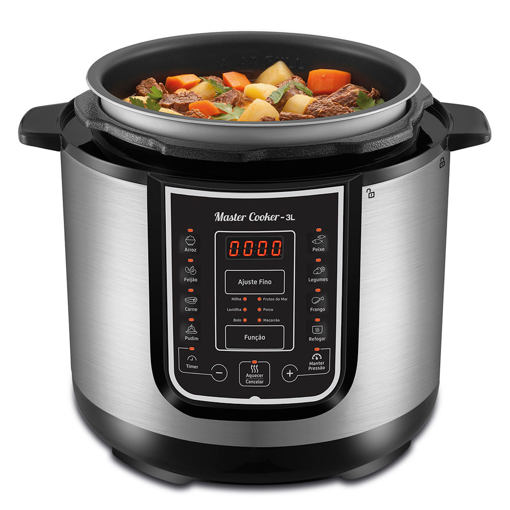 Panela De Pressão Elétrica Digital 3L Mondial Preto/Inox 700W  - PE-40