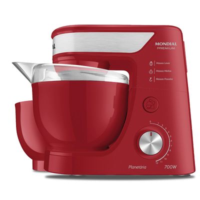 Batedeira Planetária Mondial Vermelho/Inox 700W - BP-01P-R