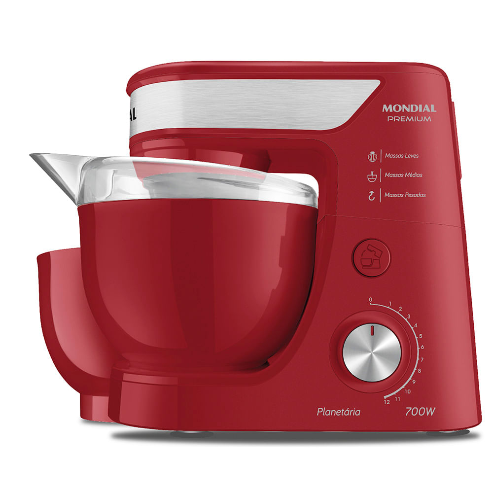 Batedeira Planetária Mondial Vermelho/Inox 700W  - BP-01P-R
