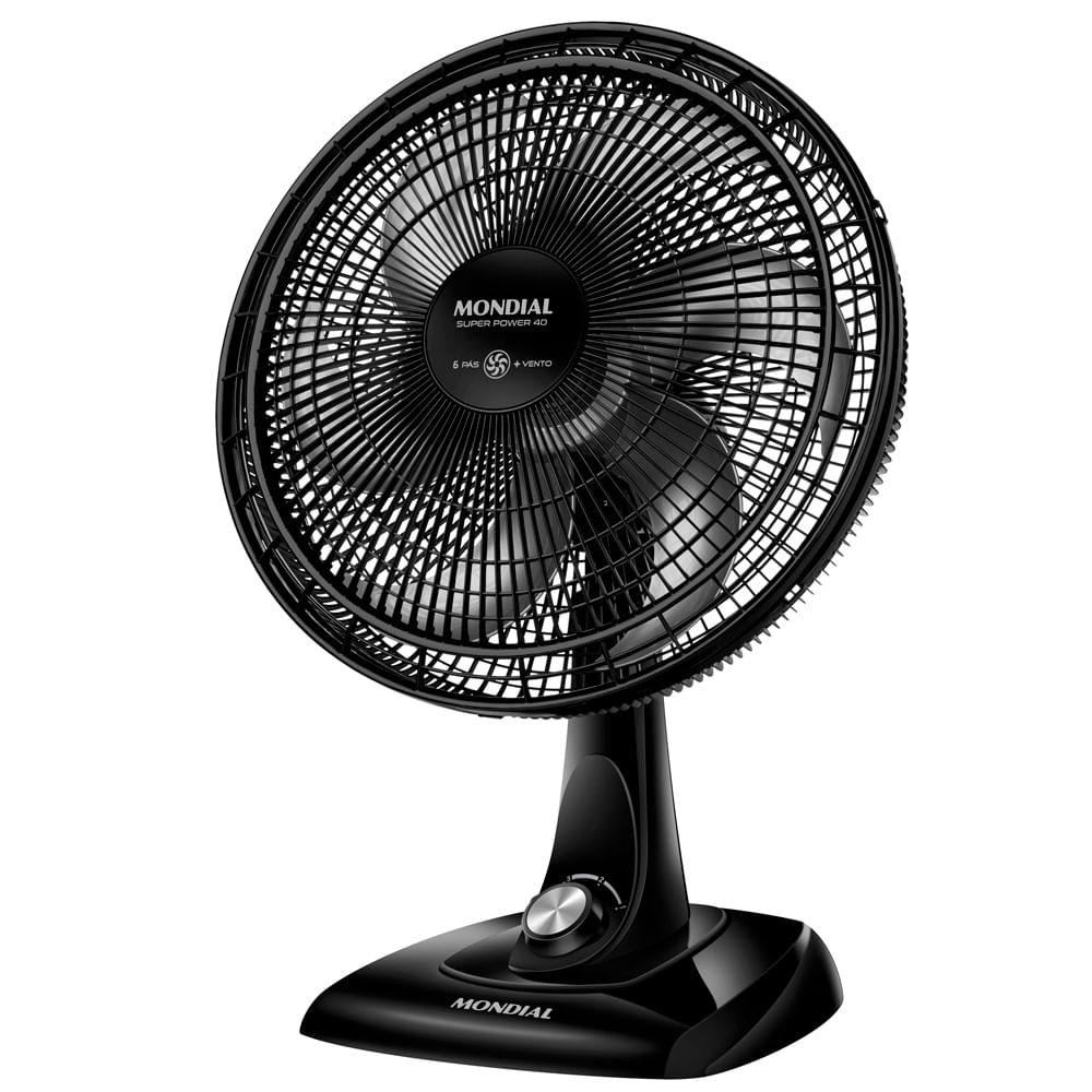 Ventilador de Mesa 40cm Super Power Mondial Preto/Prata 140W  - VSP-40-B