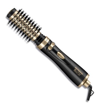 Escova Rotativa Argan Mondial Preto/Champagne 1000W - ER-11-AR