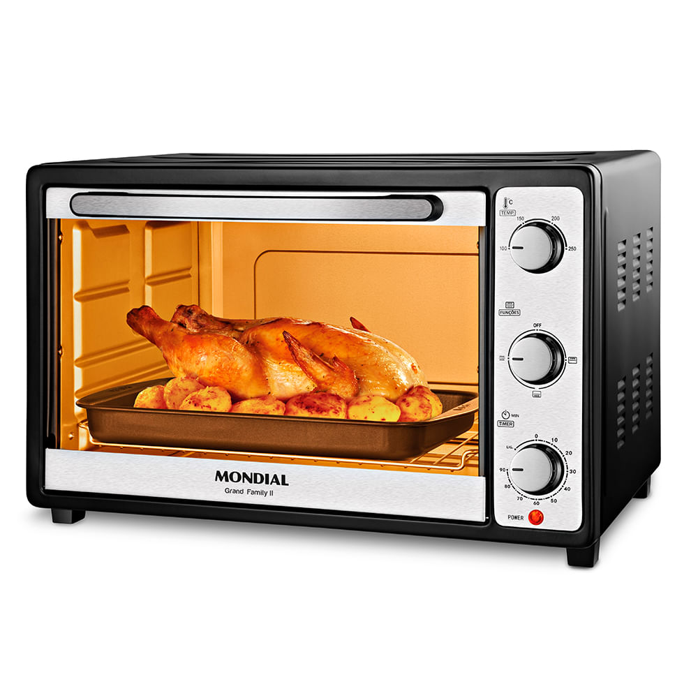 Forno Elétrico 52L Grand Family II Mondial Preto/Inox 1800W  - FR-52