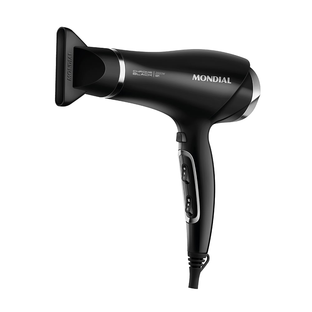 Secador de Cabelos Mondial Preto/Cromado Prata 2000W  - SCN-04