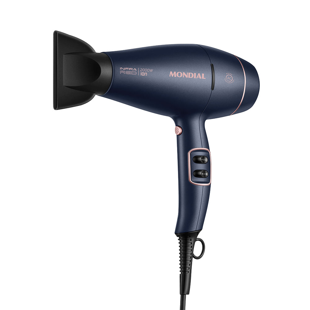 Secador de Cabelos InfraRed Mondial Azul e Golden Rose SCP-01-IR