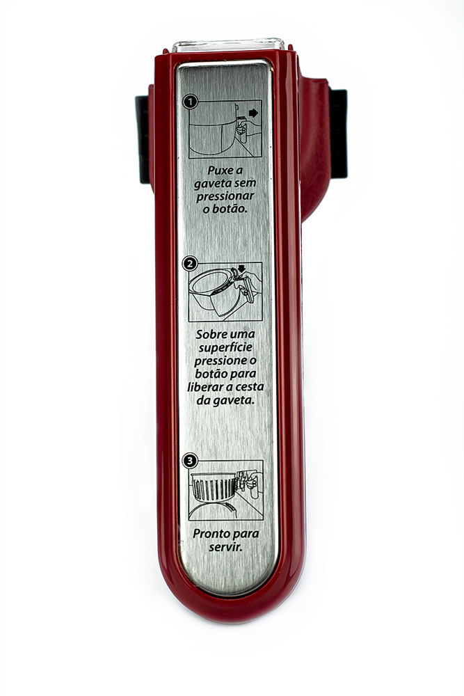 Puxador Air Fryer Mondial AF-14 e AF-37 - Vermelho/Inox