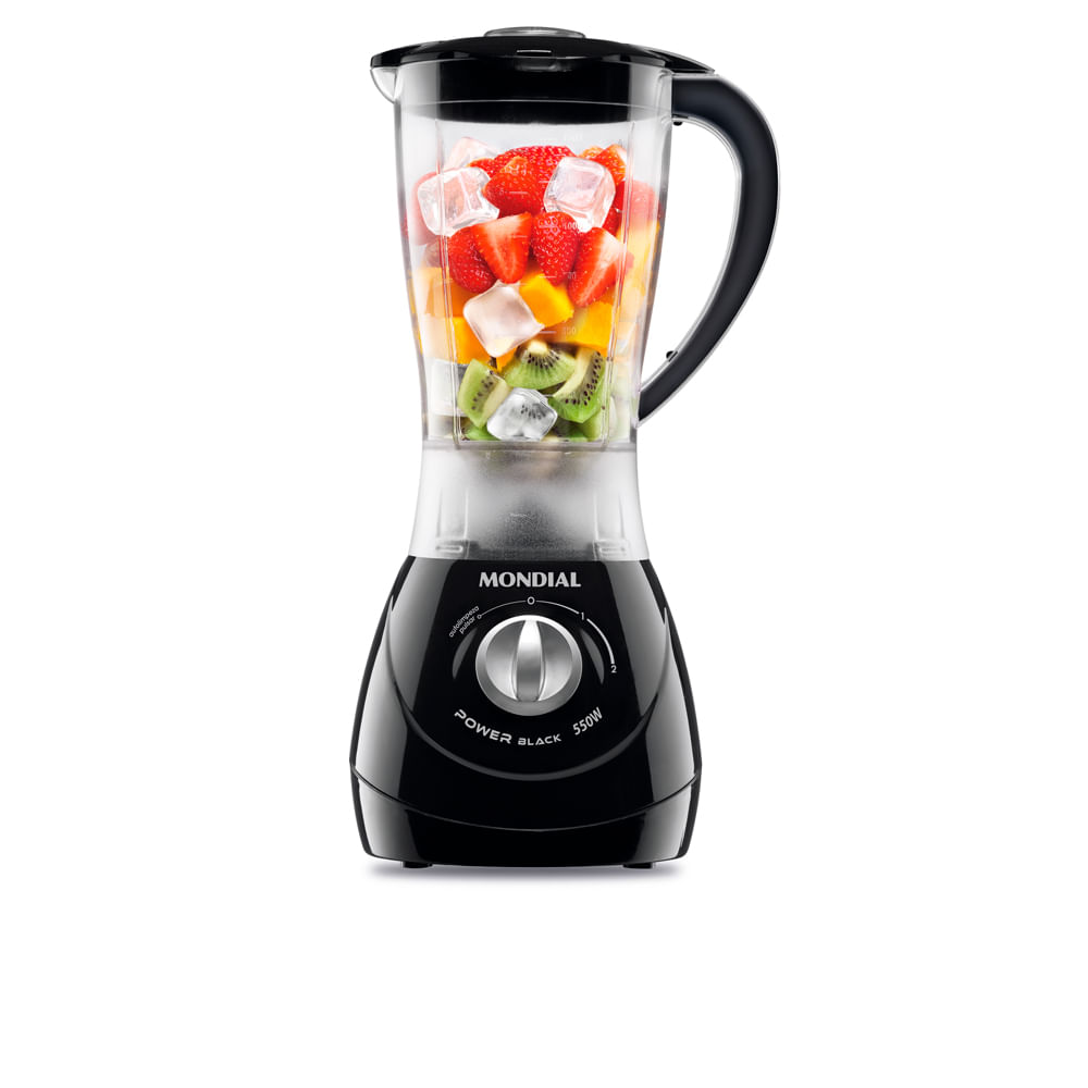 Liquidificador Power 2 Black Mondial Preto/Prata 550W  - L-28