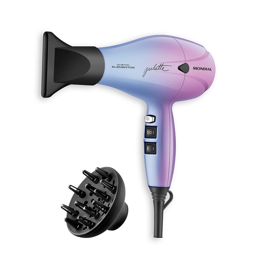 Secador de Cabelo By Juliette Mondial Azul e Rosa SCP-JU-03