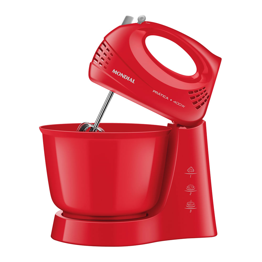 Batedeira Power Prática Mondial Vermelho 400W  - B-44-R