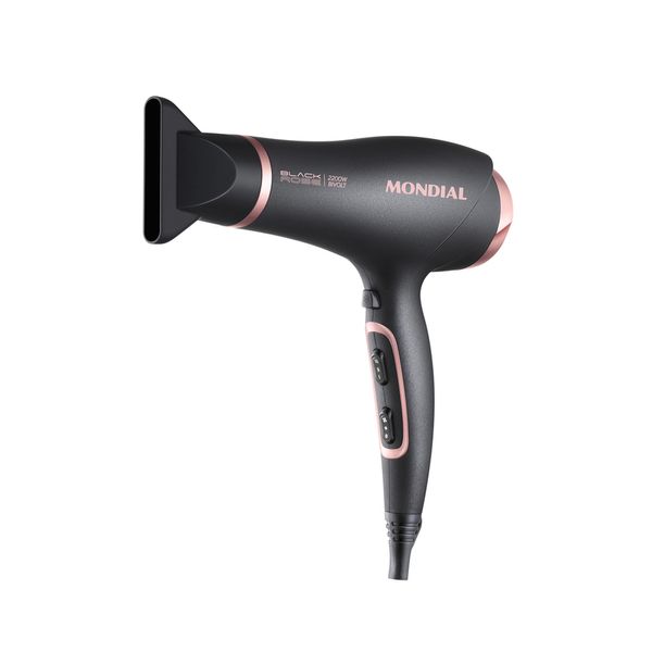 Secador de Cabelos Mondial Preto/Golden Rose Bivolt - SC-37-BI Bivolt