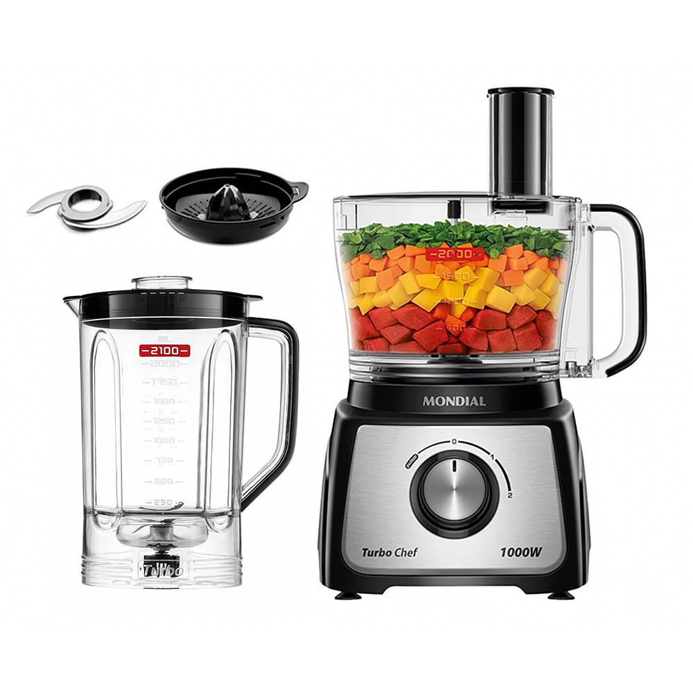 Multiprocessador Turbo Chef 3 em 1 Mondial Preto 1000W- MPN-02-BE