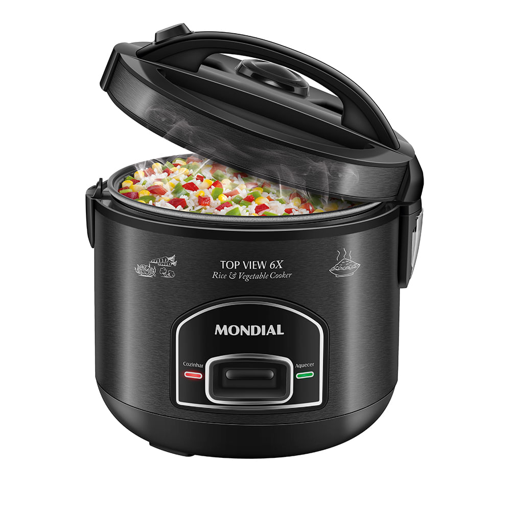 Panela Elétrica Top View 6X Mondial Black Inox 500W - PE-30-6X