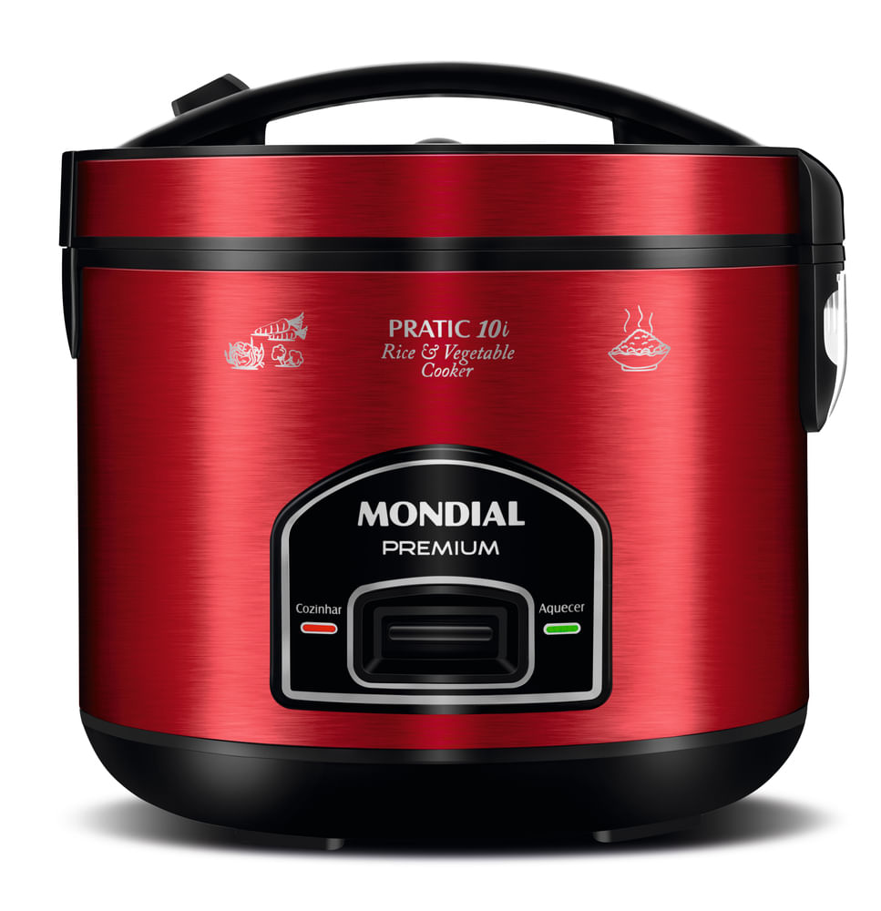 Panela Elétrica de Arroz Mondial Vermelho/Inox 700W  - PE-46-10X