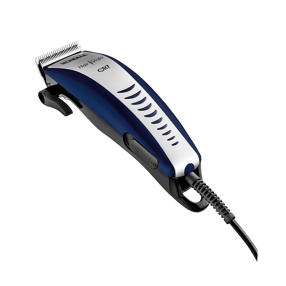 Cortador De Cabelos Hair Stylo Cr7 Mondial Azul/Prata  - CR-07